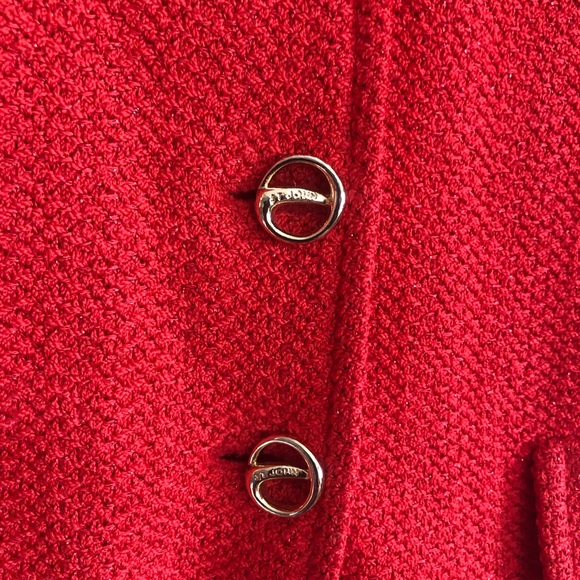 St John Santana Knit Orange Blazer Size 4 - Picture 3 of 9
